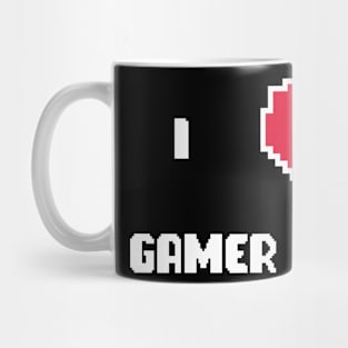 I Love Gamer Girls, Pixel Heart Mug